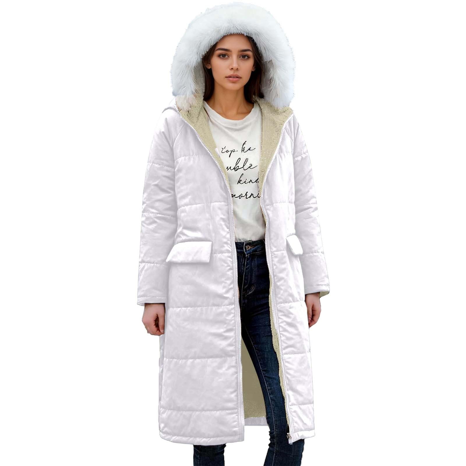 Abrigo reversible con capucha, manga larga, ribete sintético, doble cara, cremallera, chaqueta ajustada para clima frío.