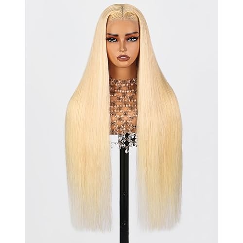 Arabella 613 Lace Front Wig Human Hair 13x4 Ready to Go Glueless Wig 12A Blonde Lace Front Wigs Human Hair 210% Density 613 Straight Hair 613 HD Lace Frontal Wig(40inch, 613 13X4 Straight Wig)