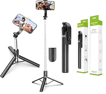 CHG R1-L Selfie Stick Tripod 67 Inch Long with Bluetooth Remote & Stable Base – 3-in-1 Multifunctional Design for Selfies, Vlogging, Photo Shoots & Makeup