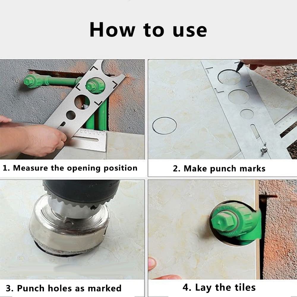 Righello di posizionamento regolabile, righello a T per misurazione ingegneristica, localizzatore di perforazione multifunzionale, righello lungo 60 cm per la lavorazione del legno