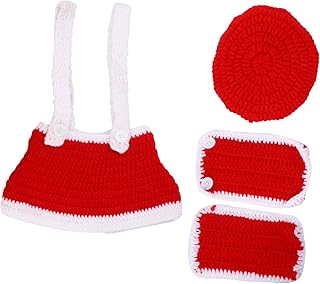 Traje Infantil 2 Conjuntos De Kit De Fotografia De Natal Kit De Bebê Macacão Recém-Nascido Conjunto De De Foto De Natal Recém-Nascido Roupas De Crochê Para Bebê Noel Pijama Fio
