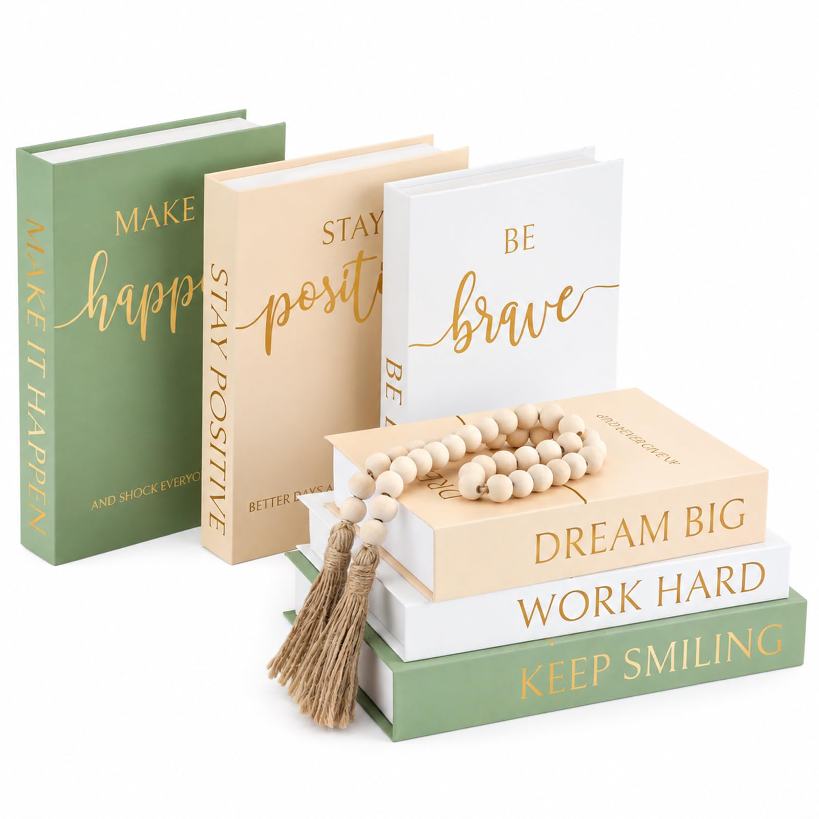 Menkxi Set di 6 libri decorativi estetici per tavolino da caffè