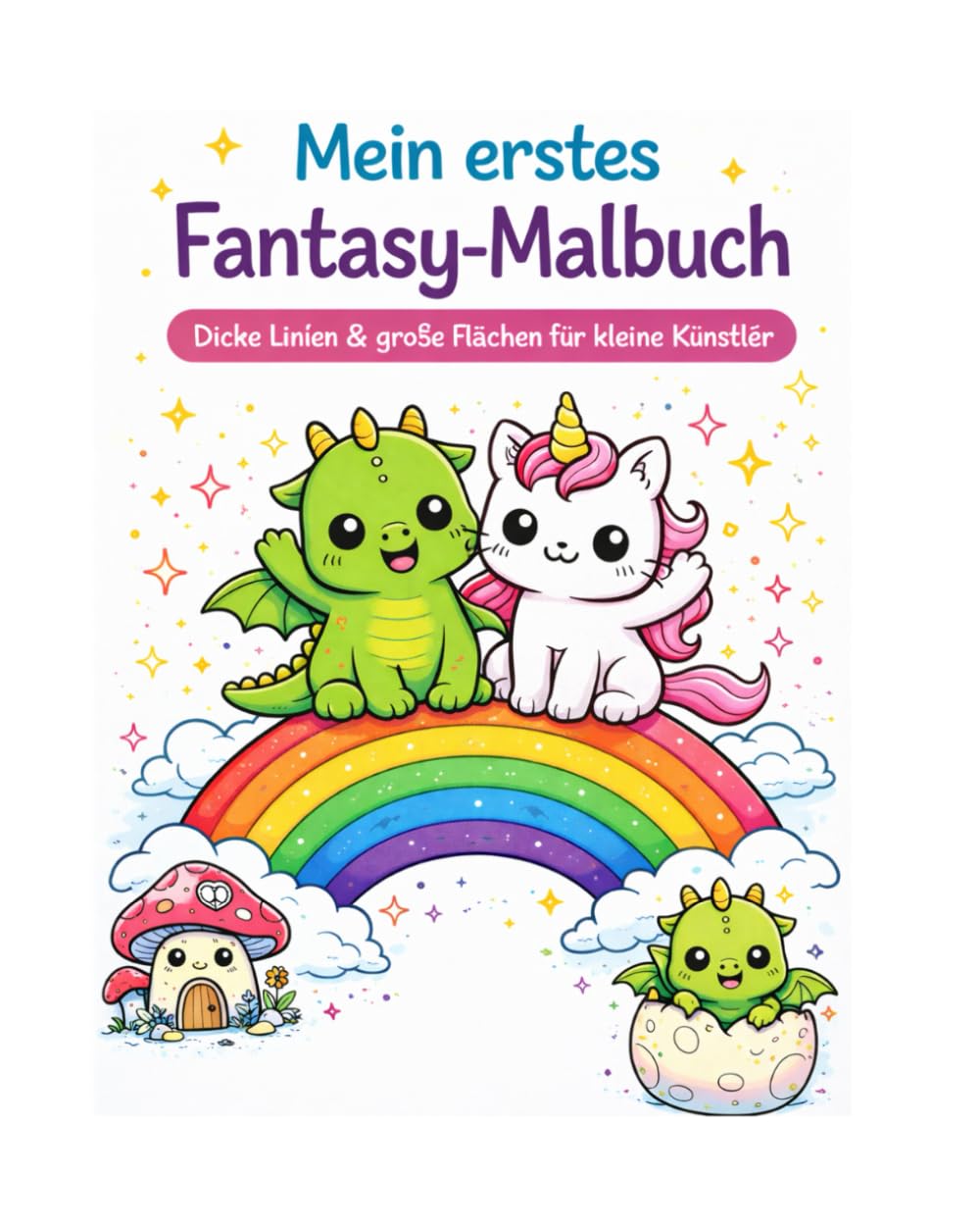 Mein erstes Fantasy-Malbuch: Einhörner, Drachen & magische Freunde für kleine Künstler