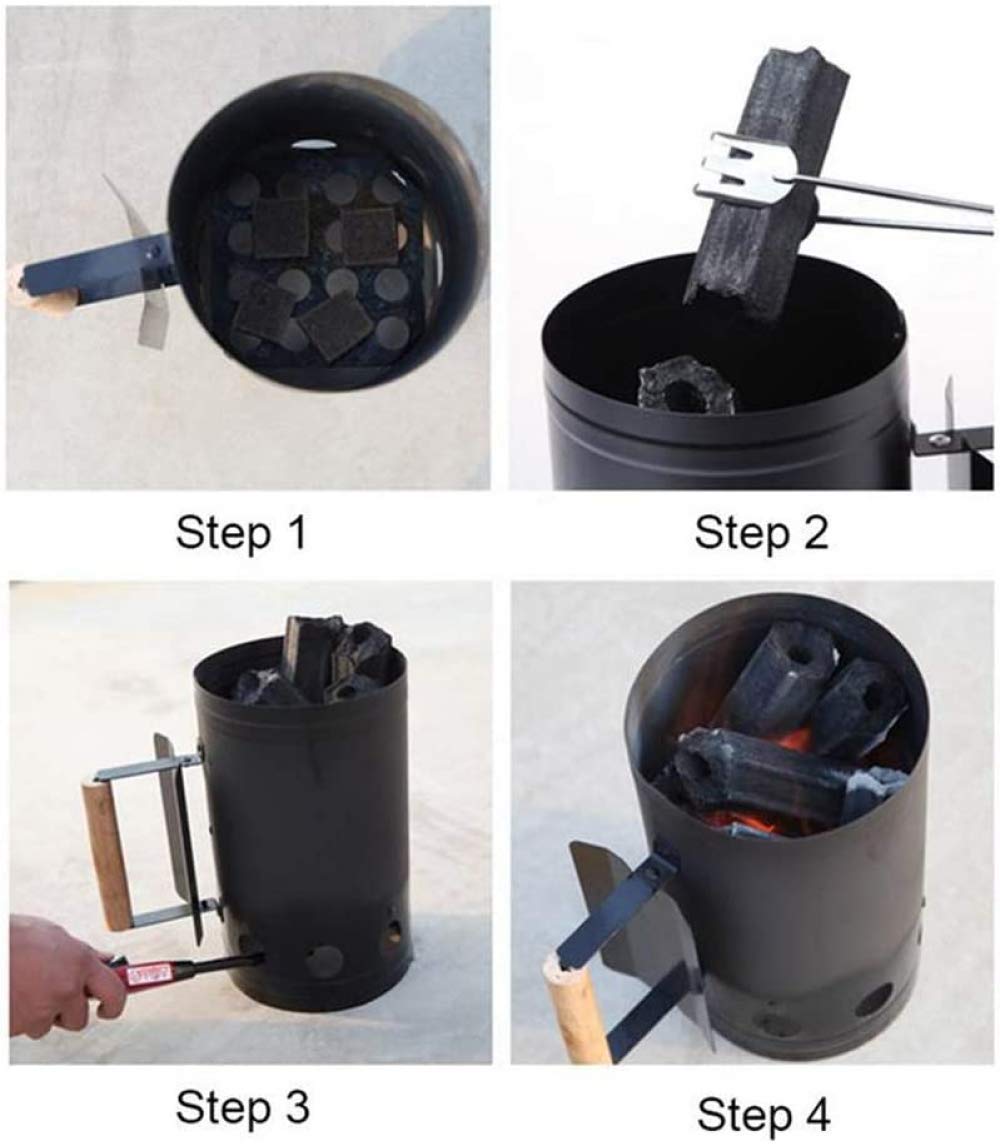 Encendedor De Carbón Para Chimenea, Uso Doméstico, Accesorios Para Barbacoa, Encendedor De Encendido, Canasta De Encendedor De Chimenea De Acero Galvanizado, Para Barbacoa De Camping Al Aire Libre
