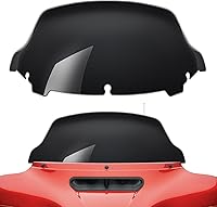 Vista 11 de Amazicha Parabrisas ondulado negro de 4.5 pulgadas compatible con Harley Davidson Touring Electra Glide Street Glide 2014 2015 2016 2017 2018 2019