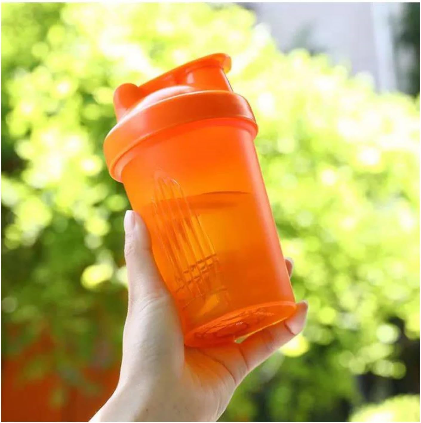 Cekaso Protein Shaker Bottle Blender for Shake and Pre Work Out, Best Shaker Cup (BPA free) w. Classic Loop Top & Whisk Ball, Kitchen Water Bottle (Whole Orange, 16OZ-400ML)