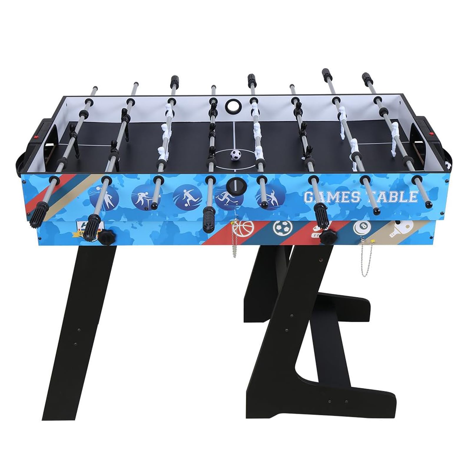 HLC 5 in 1 Multifunktionstisch Spieltisch Billiardtisch Tischkicker Fußballtisch Tischtennis Air Hockey Basketballspiel klappbar für Kinder
