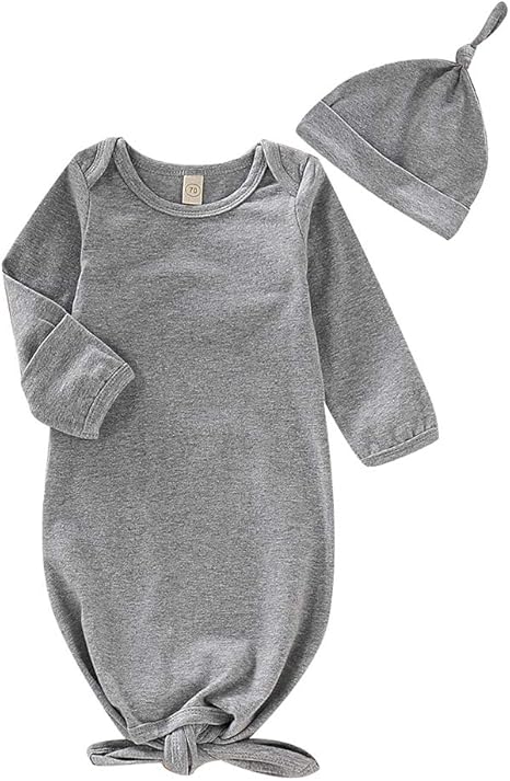 Bigbuyu Baby,Clothing,Baby Girls 0-24m,Sleepwear & Robes,Nighties Bigbuyu Baby Boy Girl Take Home Outfit Baby Gift Set Baby Gown Newborn Cotton Nightgown Long Sleeve Baby Sleeping Bags (Gray)