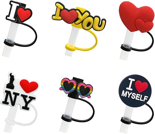 Stanley Cup - 6 tapas de silicona para popotes, reutilizables, portátiles, a prueba de polvo, para popotes de 0.32 a 0.315 pulgadas, tapas con Stanley Cup - 6 tapas de silicona para popotes, reutilizables, portátiles, a prueba de polvo, para popotes de 0.32 a 0.315 pulgadas, tapas con