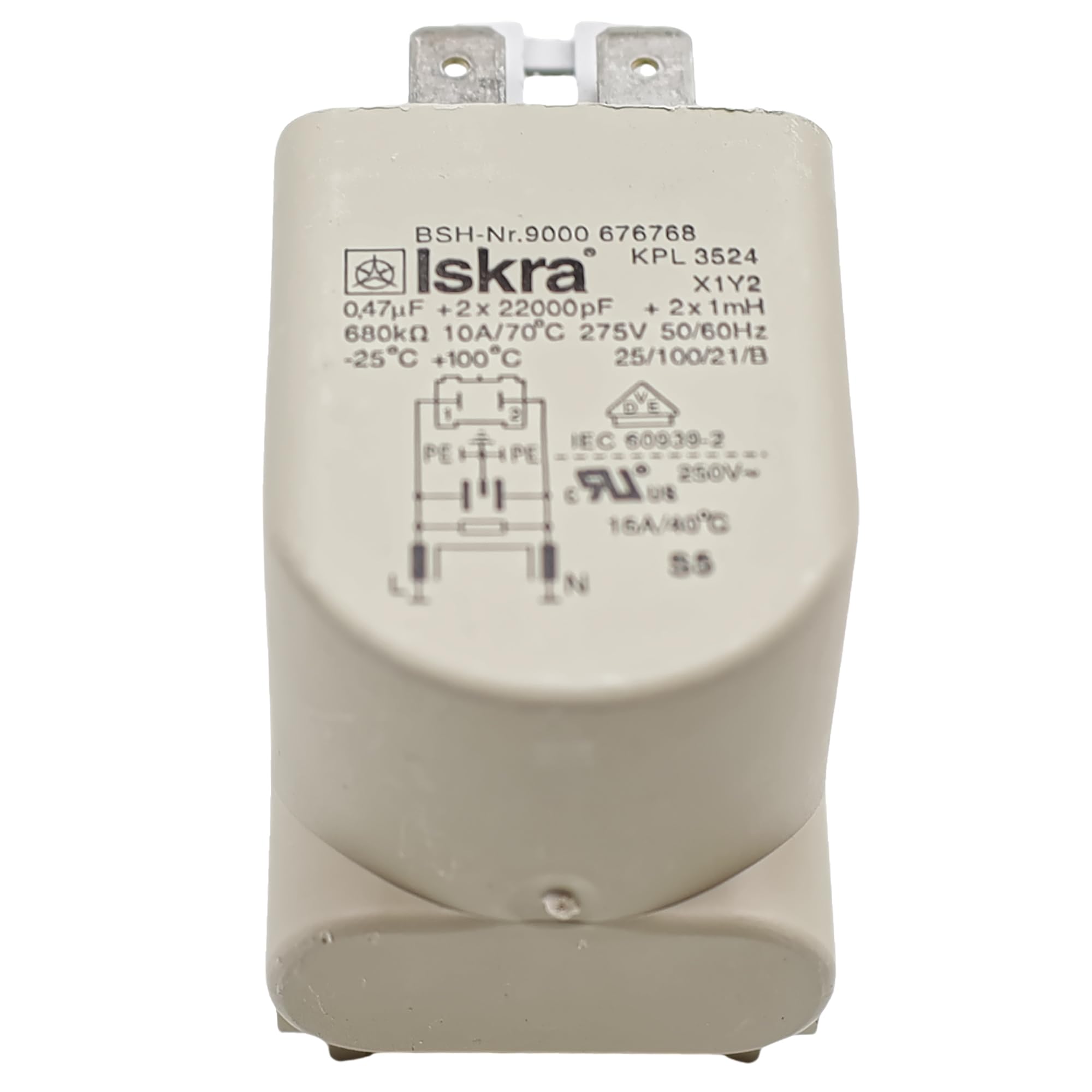 VIOKS Filtro anti-interferenza 0,47µF di ricambio per Bosch 00623842 623842 623842 filtro anti-interferenza filtro di rete per frigorifero, congelatore, lavatrice asciugatrice