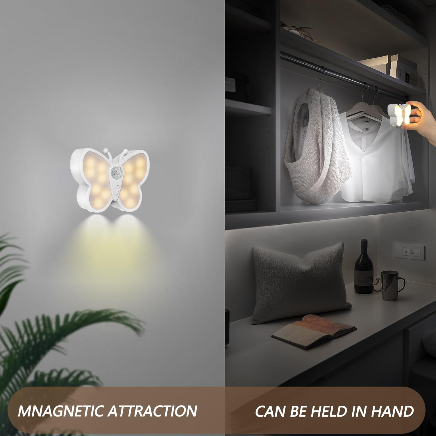 4 Pezzi Luce Bambini Notturna con Sensore di Movimento LED Dimmerabile Lampada da Notte USB Ricaricabile Lampada da Parete Lampada Notturna Portatile Senza Fili per Cameretta Corridoio Cucina Scale