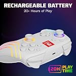PDP Afterglow Wave Wireless RGB Gaming Controller - Nintendo Switch/Switch Lite/Switch - OLED Model, Nintendo Switch 2, LED Lighting, Rechargeable Battery - White | Nintendo Switch Lite, OLED, RGB LED Lighting, App Customization, Rechargeable 20-Hr B