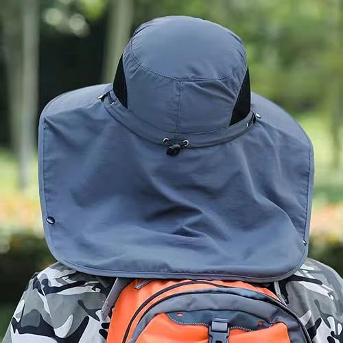 Miniatura 5 de Sombrero de sol para exteriores para hombresmujeres con 50+, sombrero de pescador de ala ancha impermeable, sombrero plegable con solapa para el