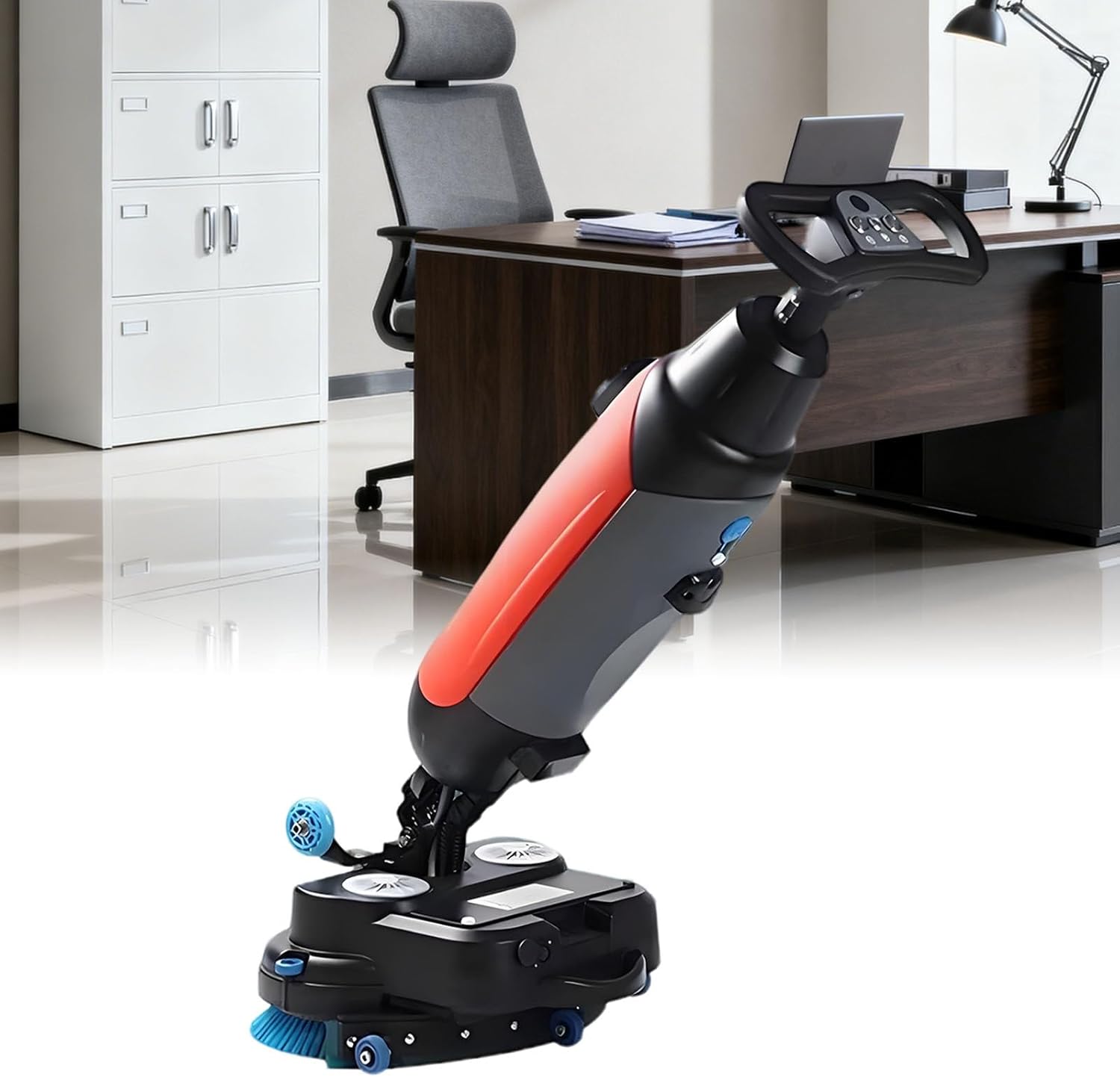 Commercial Electric Floor Scrubber Tile Polisher,Carpet Extractor Power Scrub Brush,360°Rotating,Self Propelled,Convenient Cordless,for Tile,Hard,Concrete