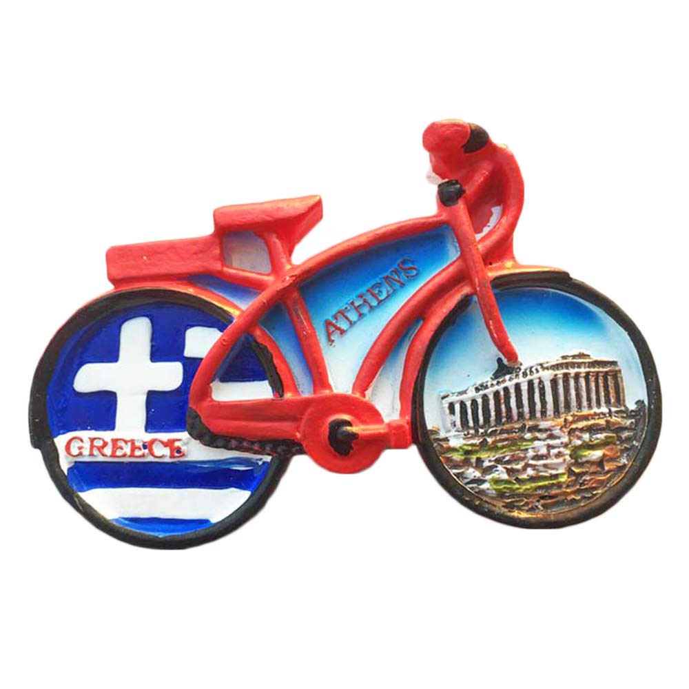 Wedarego Greece Bicycle 3D Athens Refrigerator Magnet Tourist Souvenirs Stickers,Home & Kitchen Decoration Greece Fridge Magnet From China