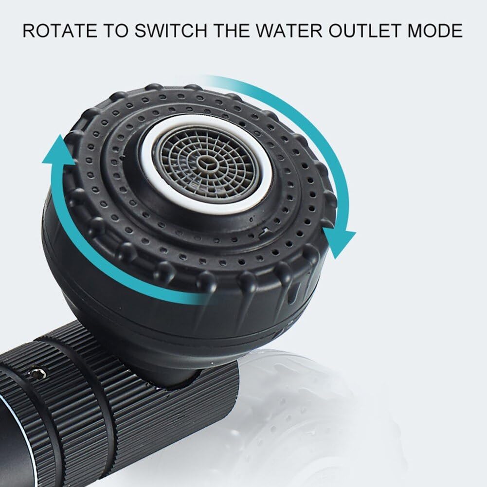 Grifo de lavabo de 1080 grados, grifo de fregadero de cocina, grifo mezclador de baño, grifo aireador, grifo mezclador Gourmet, grifería(Gold Black)