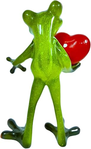 Miniatura 8 de Figuras de rana decorativa divertida y creativa, estatua de escultura de rana de resina para el hogar, oficina, escritorio, mesa, baño, regalo de