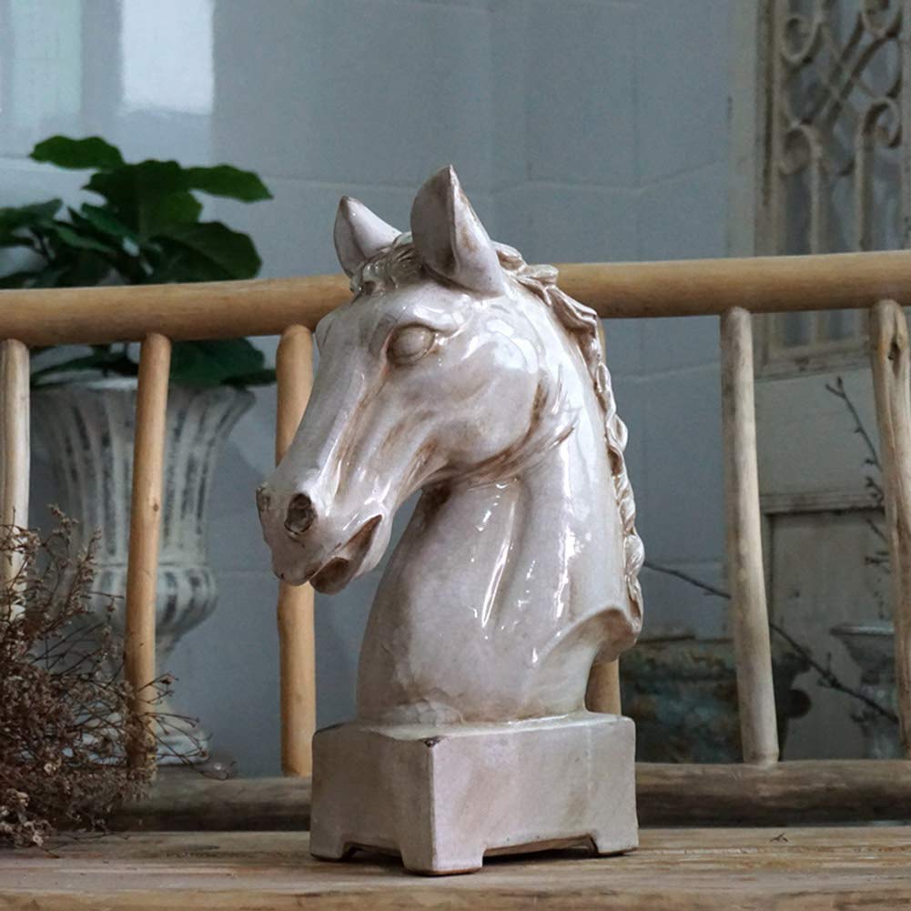 Amazon.co.jp: 馬の彫刻、セラミックの馬の胸像モデルコルツ