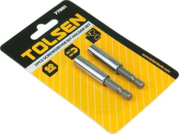 TOLSEN 2pc 214 inch Screwdriver Magnetic Bit Holder Cordless Drill Extension