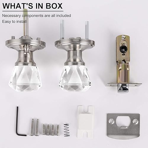 Miniatura 7 de Knobonly Paquete de 6 pomos de privacidad para puertas interiores, dormitorios y baños con cerradura, moderna perilla de puerta sin llave con