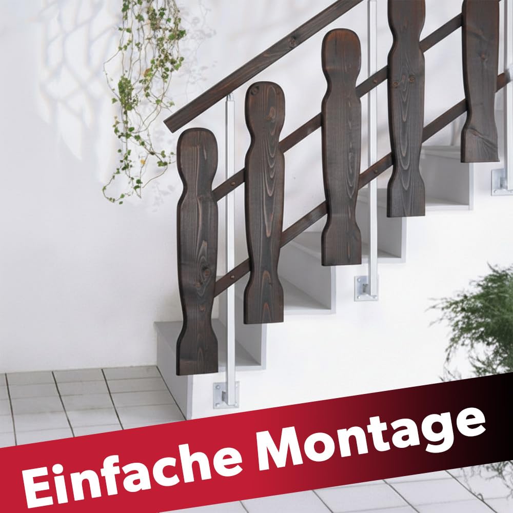 siwitec Universalpfosten zum Aufschrauben| 30 x 30 mm eckig | witterungsbeständiger Geländerpfosten direkt gegen Platte geschweißt | Stahl feuerverzinkt