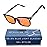 Sleep ZM Blue Light Blocking Glasses for Women + Men - Better Sleep + Anti Eye Strain Protection - Computer Screens & Gaming - Premium Black Wayfarer - 99% Night-time Amber Lens