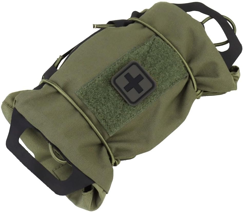 Tactical Military Pouch MOLLE Rapid First-aid Belt Pouch Survival Two-Piece System Med Roll Carrier Hypalon Handle Bag