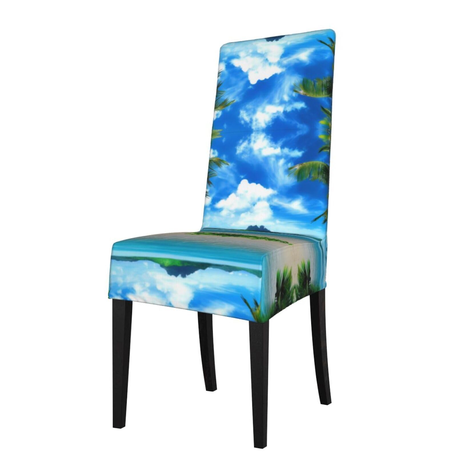 Yyhhaofa Black The Sea Prints Dining Chair Throws – Stretch Slipcovers Revitalize Your Seating With Easy Style & Easy Care