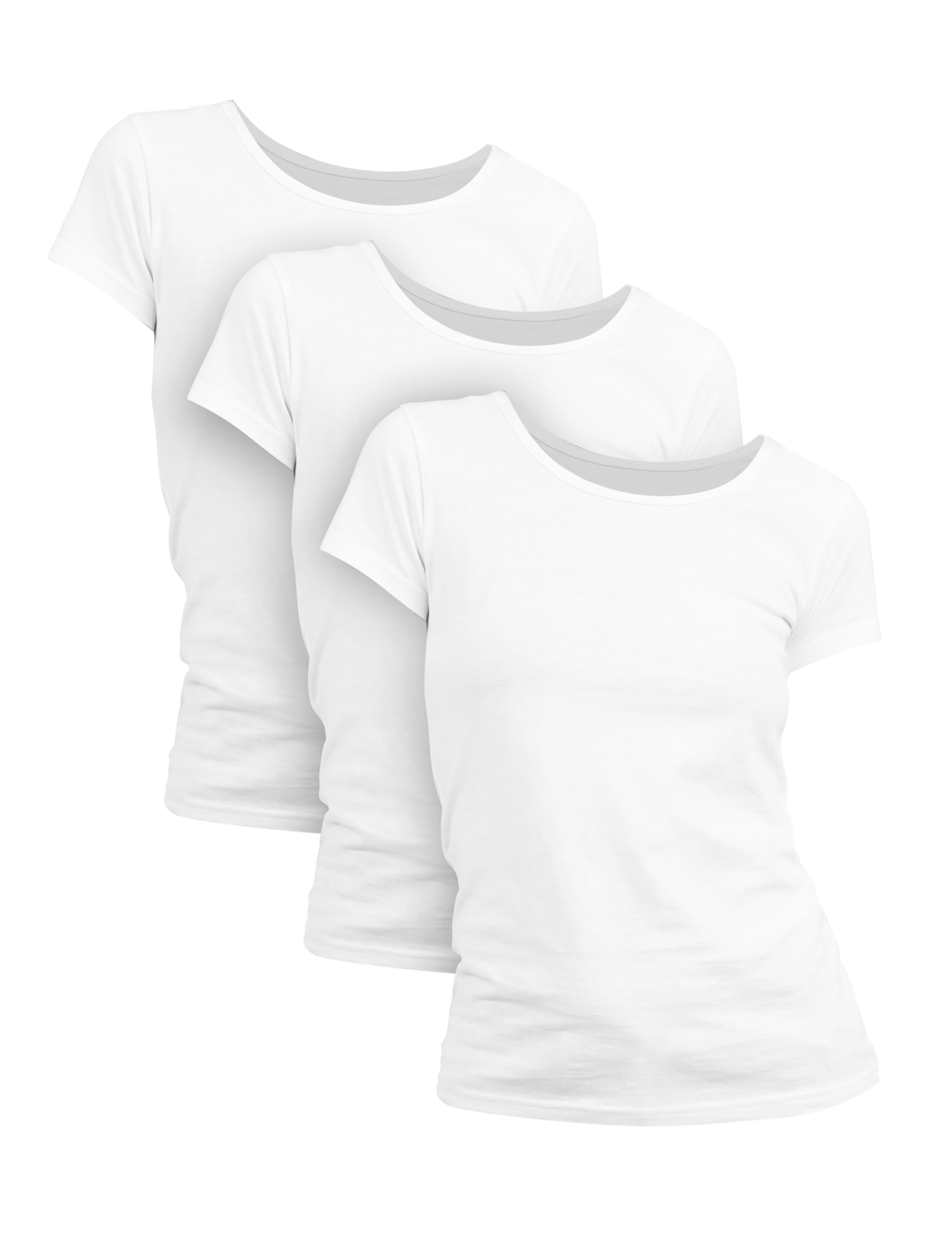 Basic Treasure T-Shirts Femme Coton Doux – Lot de 2 ou 3 Pièces, Manches Courtes et Longues, Tailles S à XL