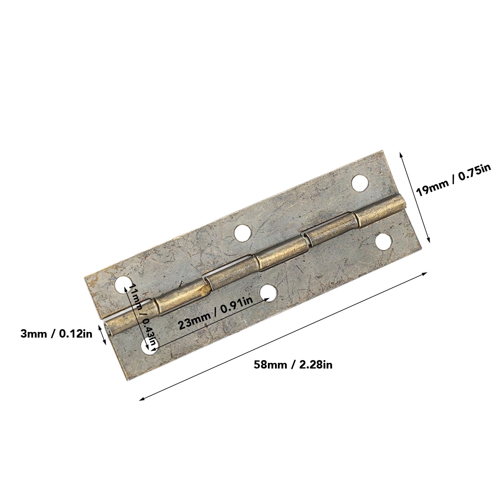 2 Sets Replacement Metal Construction Door Hinges 3Inch Stainless Steel Folding Butt Hinges Elegant Design with Easy Installation for Connecting Folding Tables (Bronze)