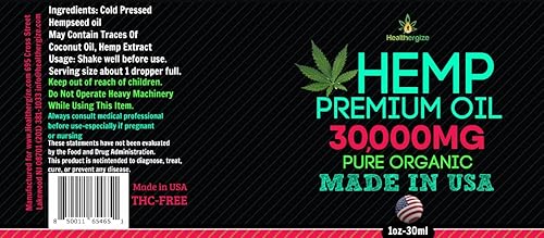 Miniatura 8 de Aceite de cáñamo, paquete de 3 unidades de aceite de semilla de cáñamo de alta potencia, fabricado en Estados Unidos, extracto orgánico, beneficios