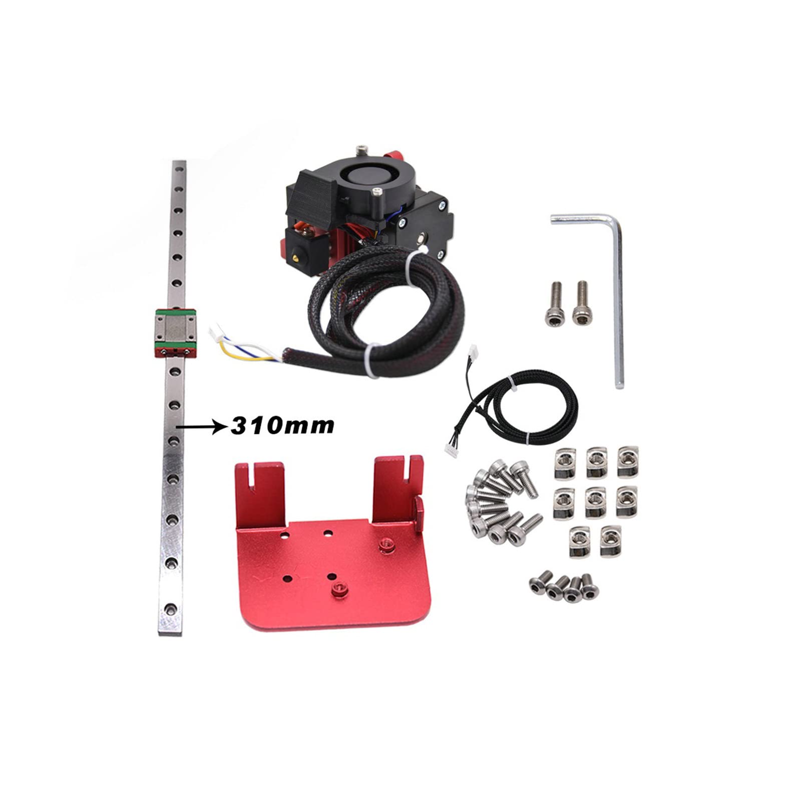 Drucker Linearführungsschienen MK8-Extruder Direktantriebssatz mit Fester Backplane Halterung, Upgrade Satz für Ender3