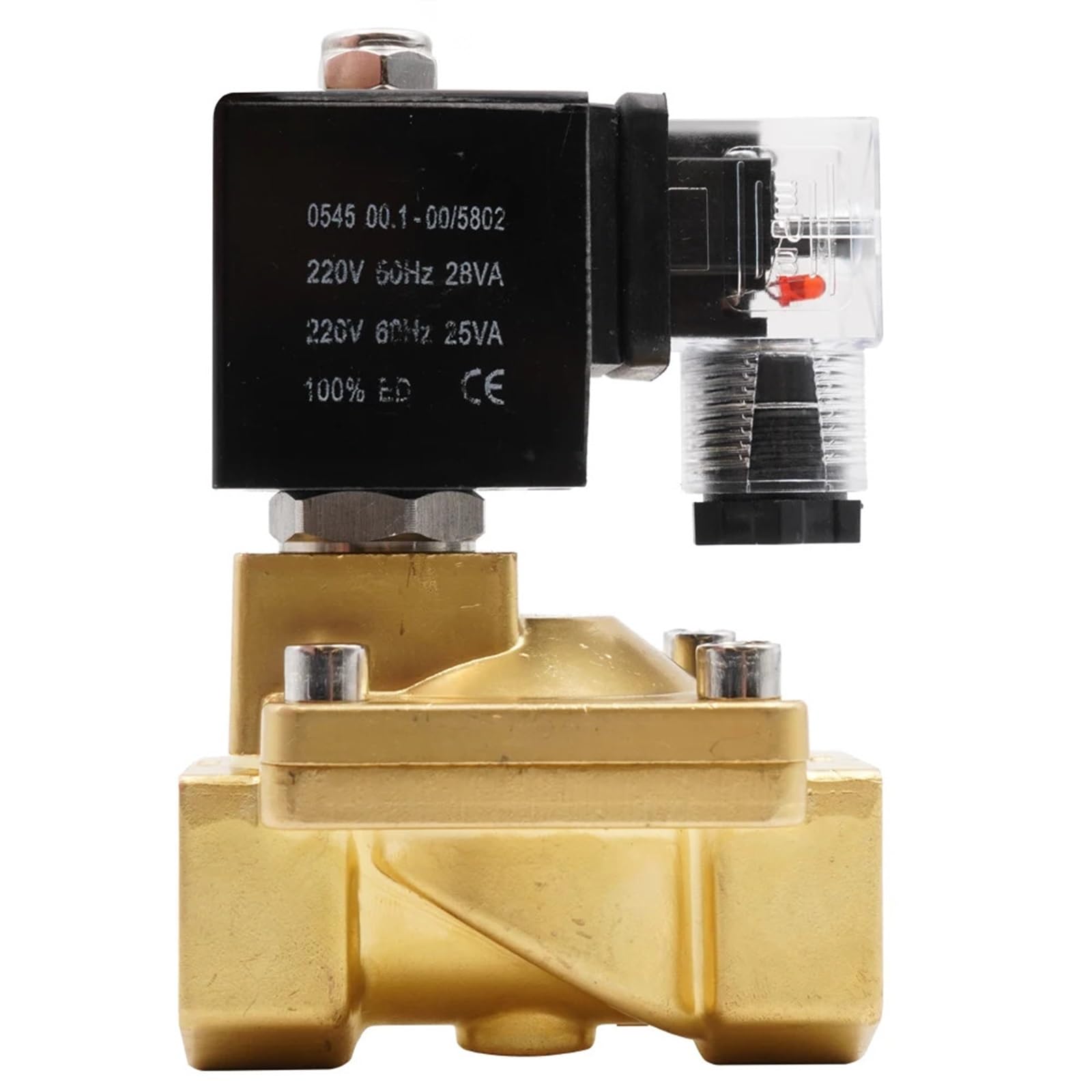 Elettrovalvola a Membrana Pilota in Serie da G1/2" a G2 Valvola dell'Acqua normalmente Chiusa in Ottone ad Alta Pressione 0~16 Guarnizione(DC 24V-VITON,0.5 inch)