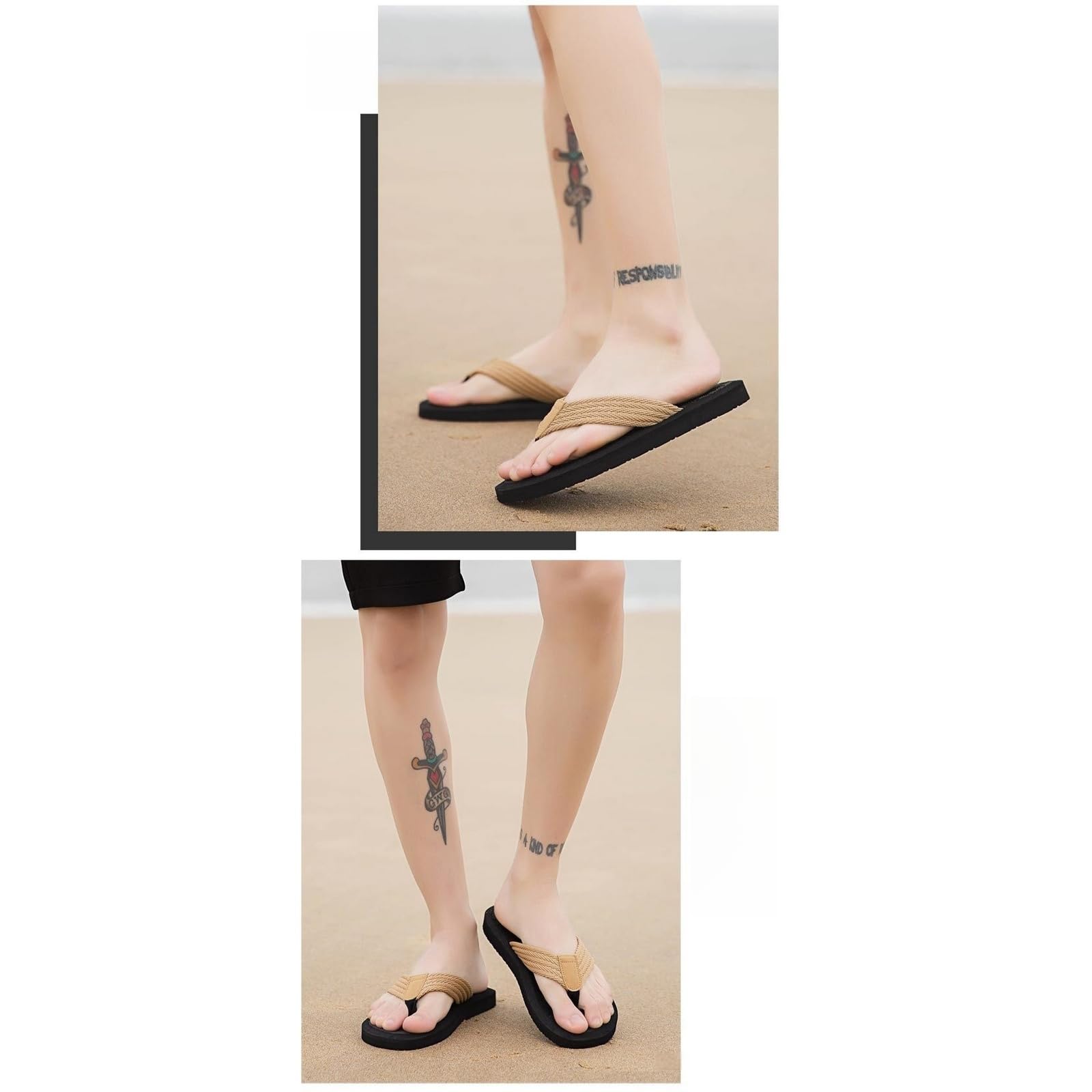 Infradito Uomo Donna Ciabatte Sandali da Spiaggia Unisex Antiscivolo per Coppia L'Estate Taglie Forti-Nero Rosso-39