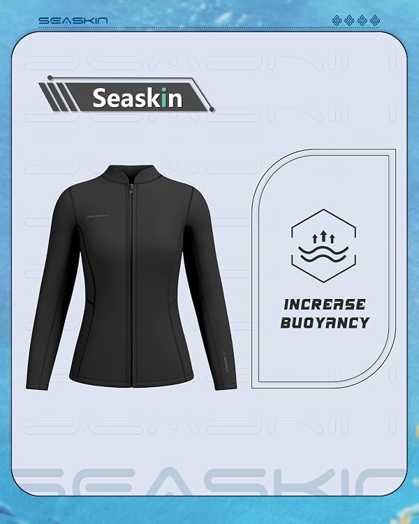 Seaskin Womens Wetsuit Tops 2mm Front Zipper by Seaskin - Image 4