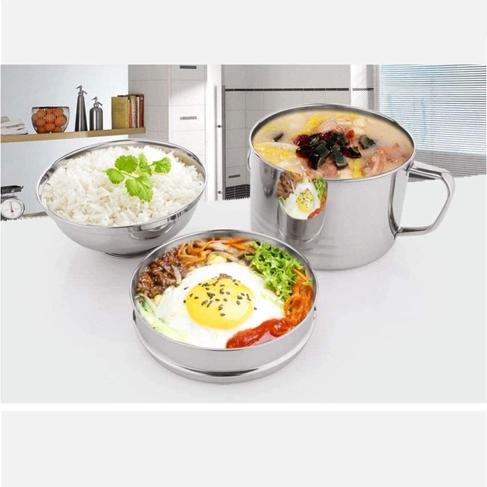 Pudełko ryżowe, Lunchbox ze stali nierdzewnej; Lunchbox; Miska do ryżu dla nastolatków; Kubek fast foodów; Dwuwarstwowy, z pokrywką;,Lunch Boxów