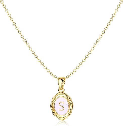 BodyBonita Collar Mujer - Collar con Colgante de Letras S Doradas de 16K Collare