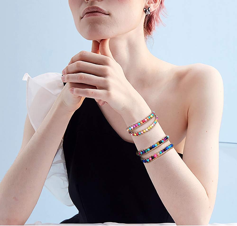 Braccialetti di corda etnica intrecciati fatti a mano Braccialetti di filo multicolore della Boemia per le donne  36