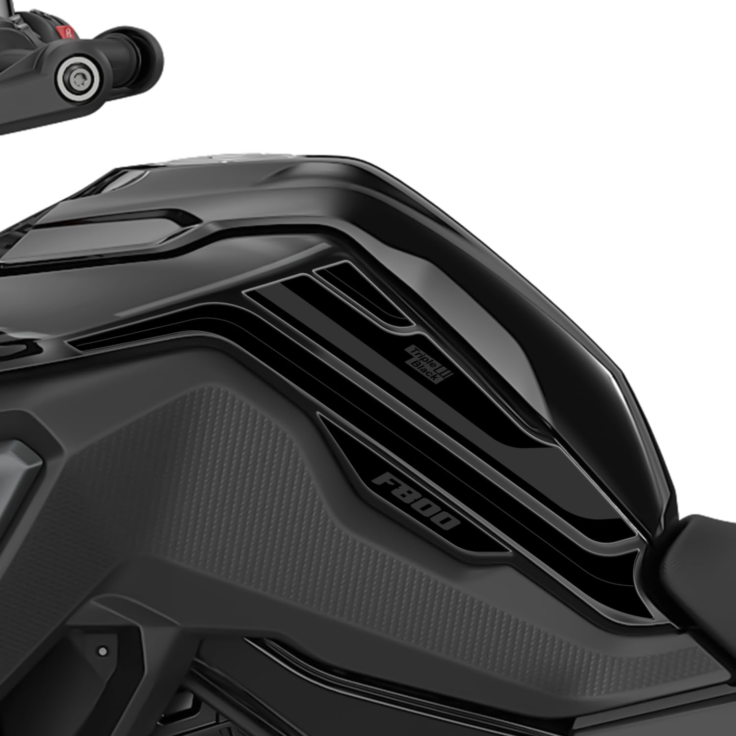 Seitliche Tankpads aus Harz, 3D, kompatibel mit BMW F 800 GS 2024 On L-184 (Triple Black)