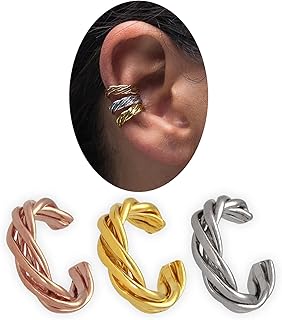 Set of 3 ear cuffs no piercing, gift non pierced ear cuffs rose gold ear cuffs, silver earcuffs, rose gold ear wraps, minimalist ear cuffs