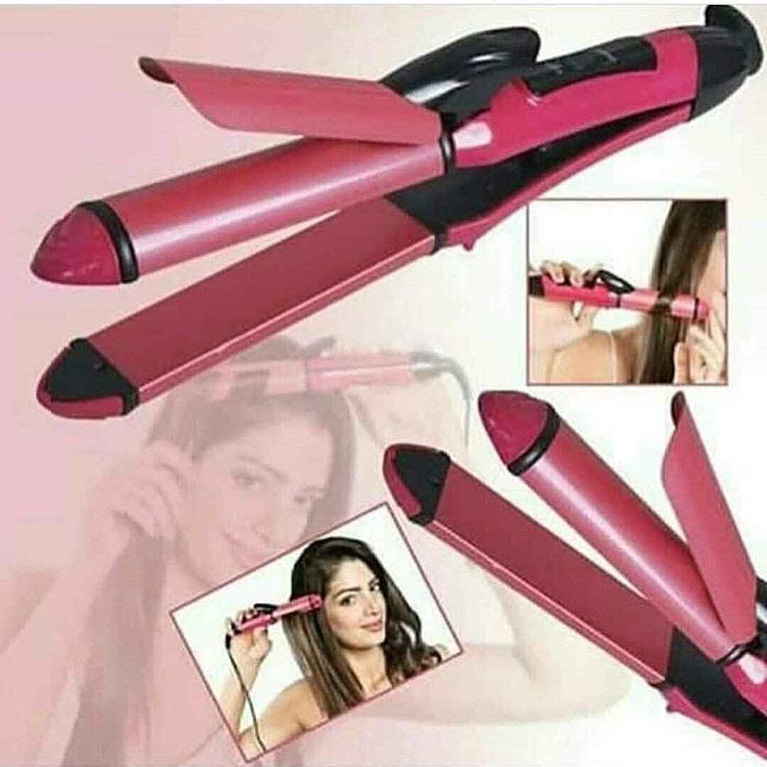 Walberrie 2 in 1 Hair Straightener and Curler, Medium W2009,(Pink) 1