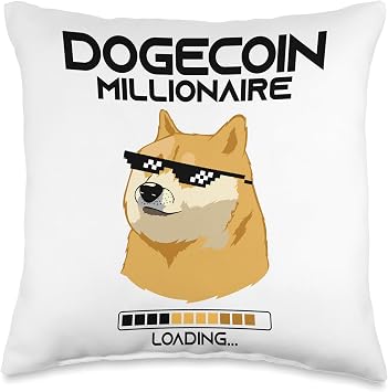 Dogecoin Millionaire Loading Funny Doge Crypto Meme Throw Pillow