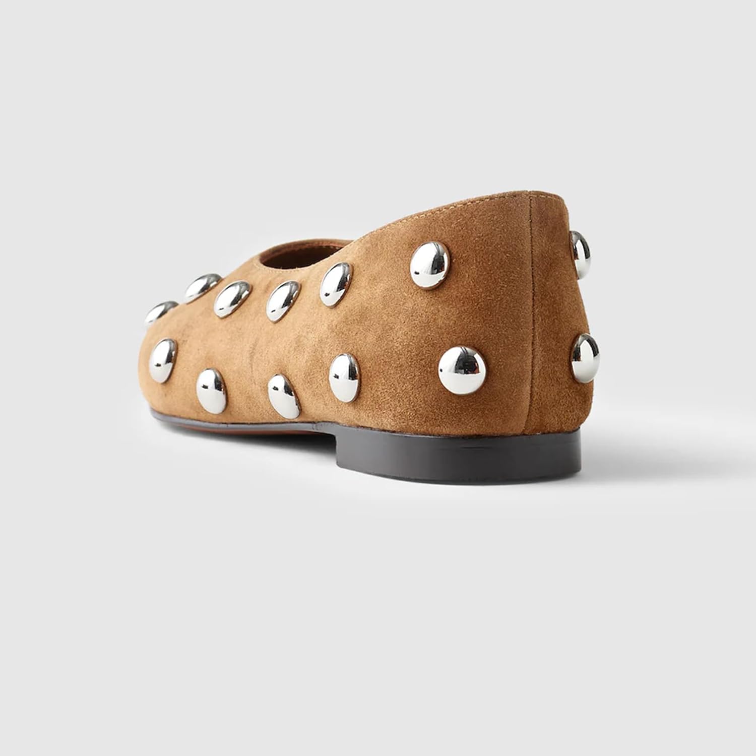 Studded Ballet Flats for Women Square Toe Slip on Ballet Flat Shoes Comfortable Pump Shoes for Daily Wear