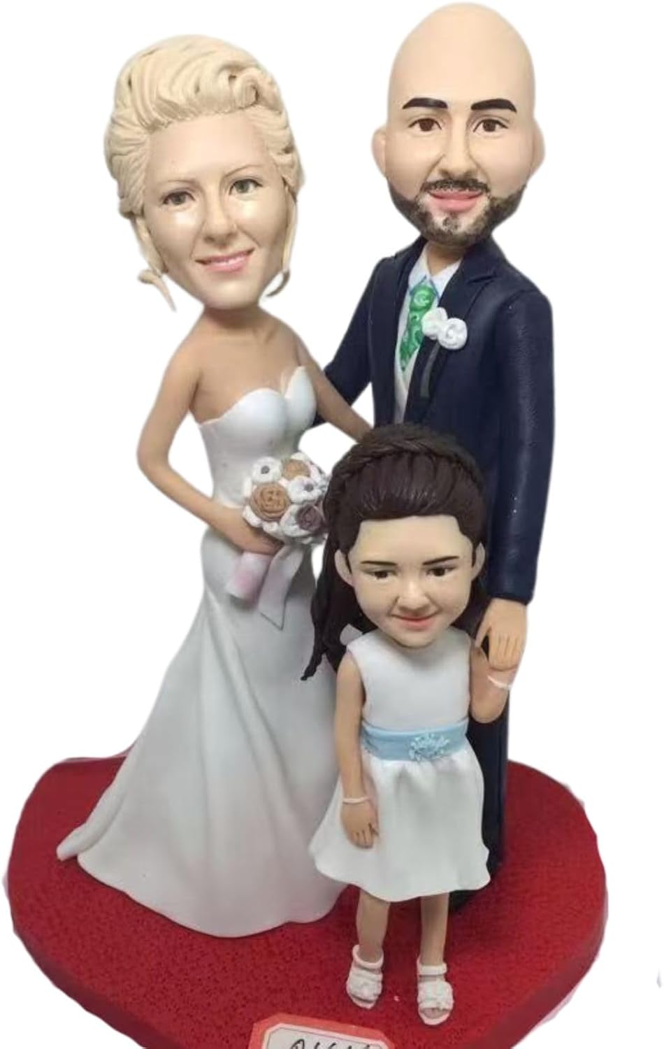 Novela Custom Couple Bobbleheads with 2 Dogs Figures Personalized, Full Body Handmade Customized Bobble Head Figurine Doll Sculpture Statue from Picture, 2 Person and 2 Dog/Cat/Pet，High Similarity