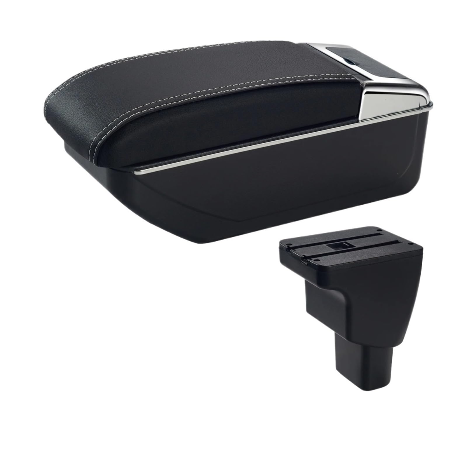 Ggwqoops Car Armrests For Hyundai I10 Car Armrest Box Interior Parts Details Retrofit Storage Accessories USB Armrest Box(A3 White Line No USB)