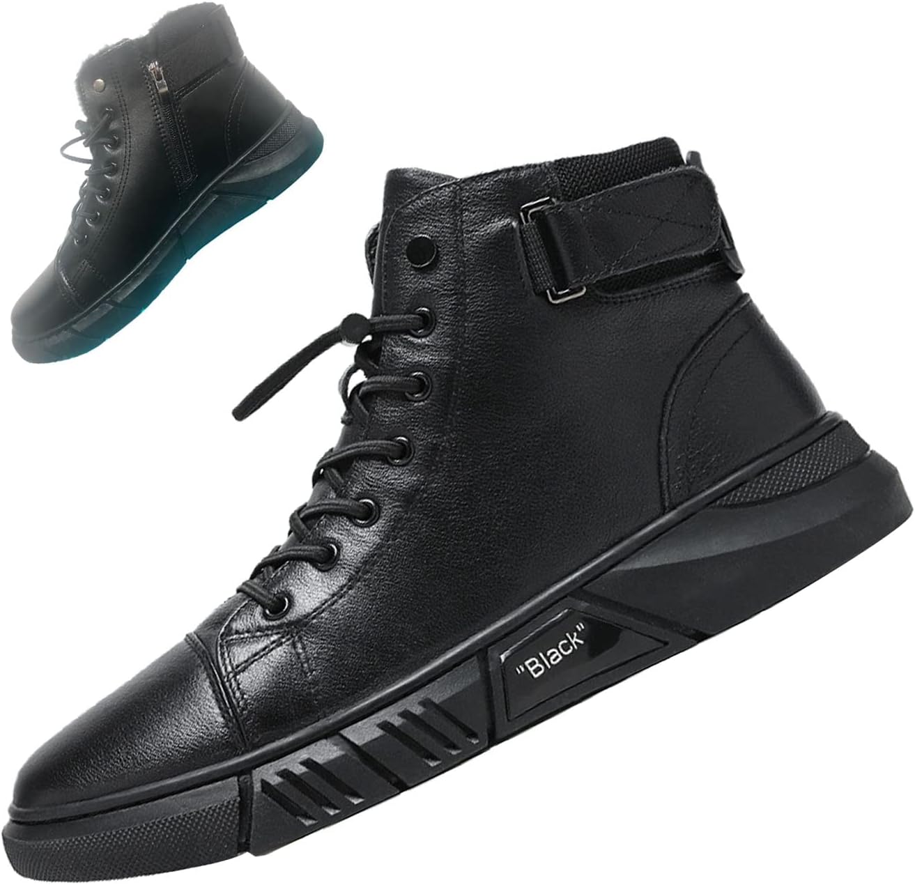 MOYOWEI Men Black Italian High-Top Casual Leather Pakistan Ubuy