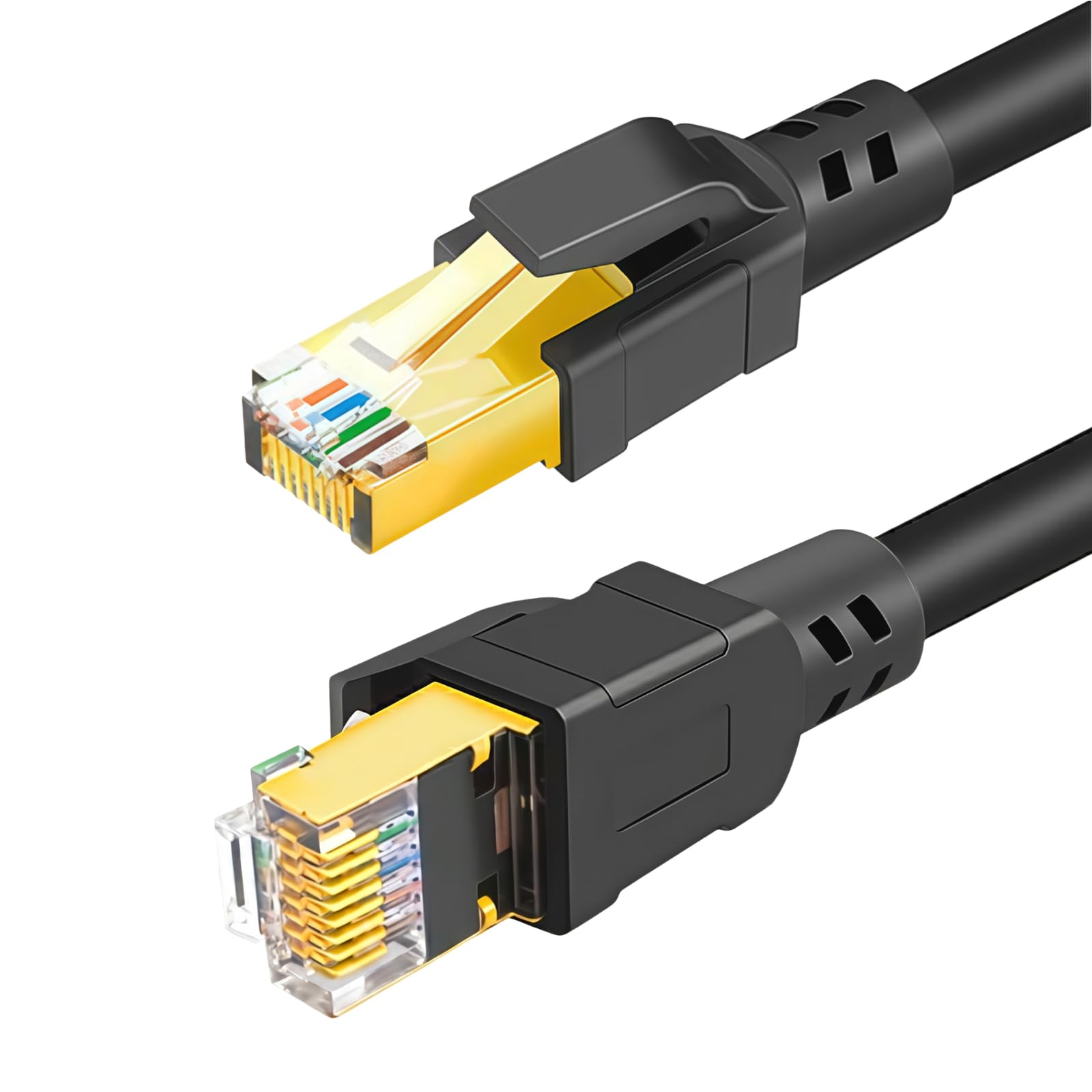 DDMALL CAT8 Lan Kabel 3m, Hochgeschwindigkeit F/FTP Ethernet Kabel 40Gbps 2000MHz Internet Kabel mit Vergoldetem RJ45 für Router, Modem, Gaming, PCs (3 Meter/Schwarz)