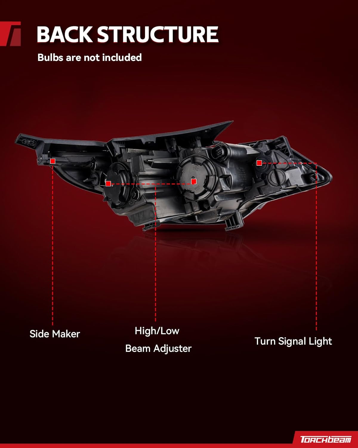 Torchbeam Headlight Assembly Fit For Optima 2016-2018 Headlights Front Driver Side Black Housing Clear Reflector Clear Lens