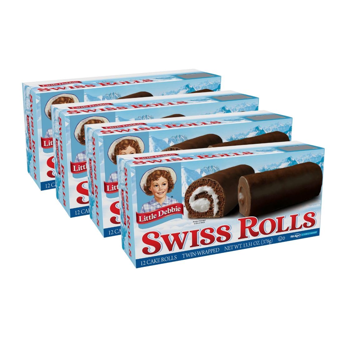 Swiss Rolls, Twin-Wrapped Cake Rolls, 12 Rolls, 13.31 oz 4 Pack
