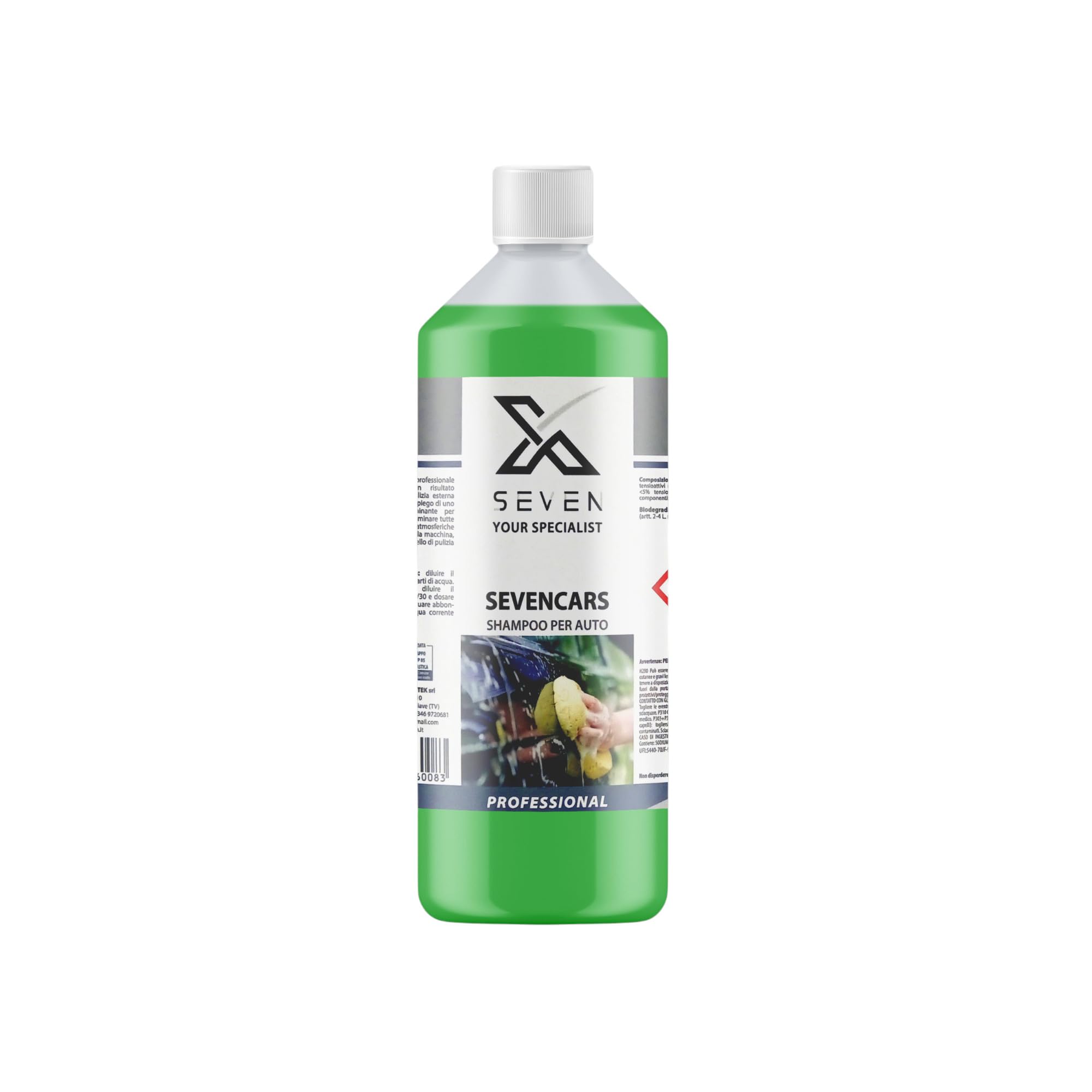 Shampoo per auto professionale Sevencars 1L, Confezione da 3 flaconi | 3 litri totali